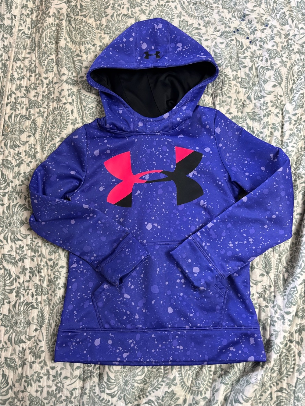 Under Armour Girls' Purple Hoodie with Pink & Black Logo
